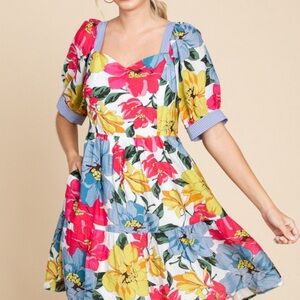 047 JODIFL Floral Women's Dress Size 1X